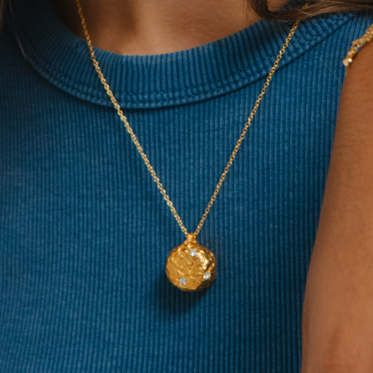 Model wearing Organic necklace
