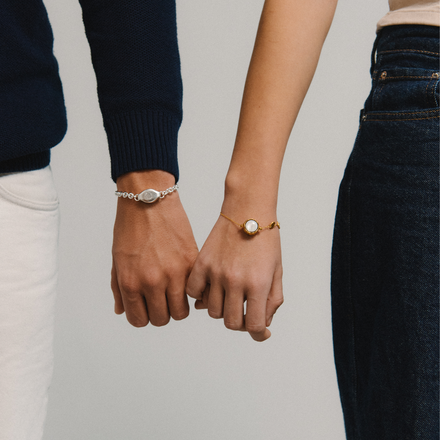 Organic bracelet worn by model